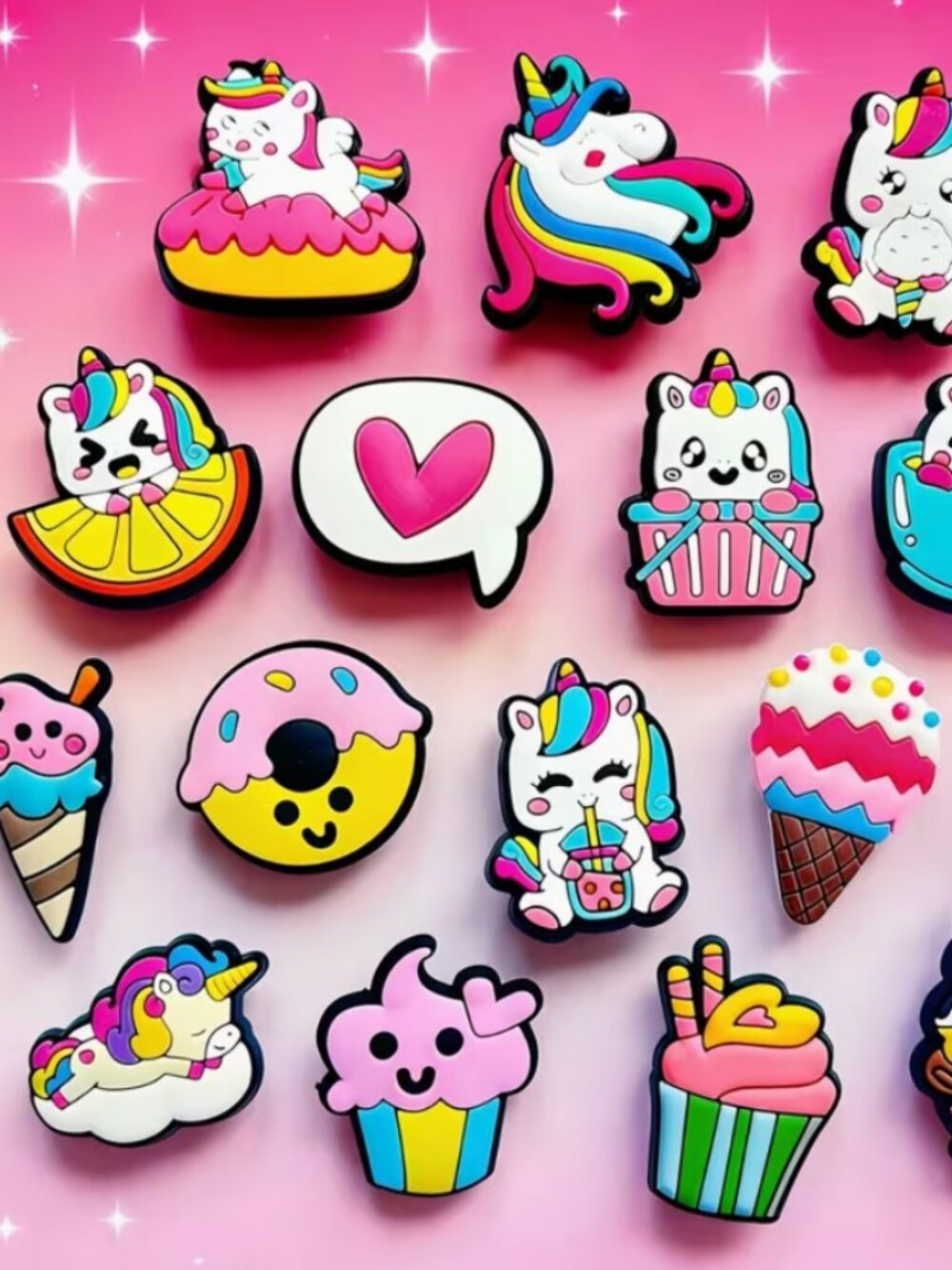 Kids Unicorn & Ice Cream Jibbitz for Crocs (20 total)